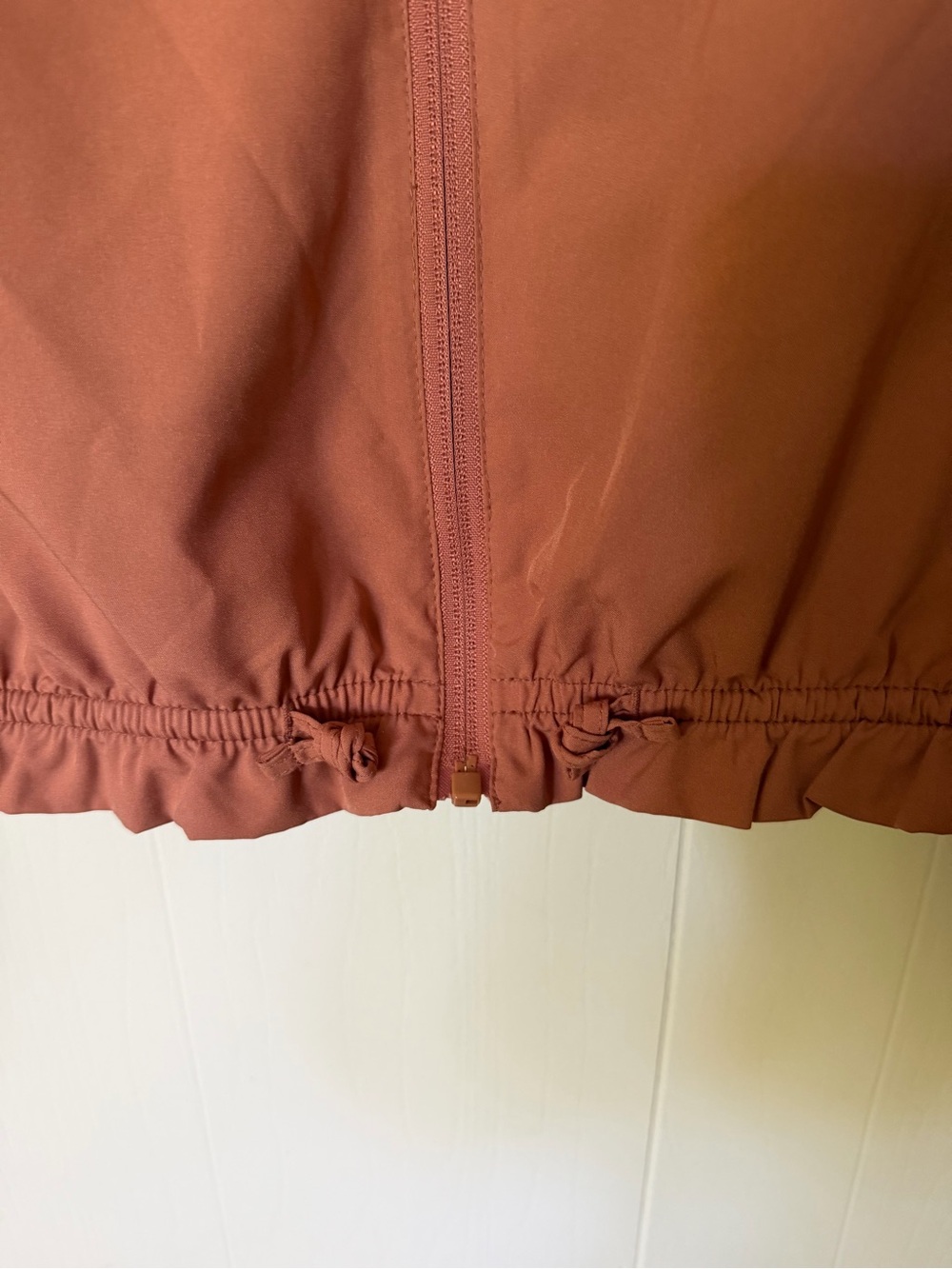Rust Zip-Front Drawstring Activewear Jacket - Picture 3 of 6